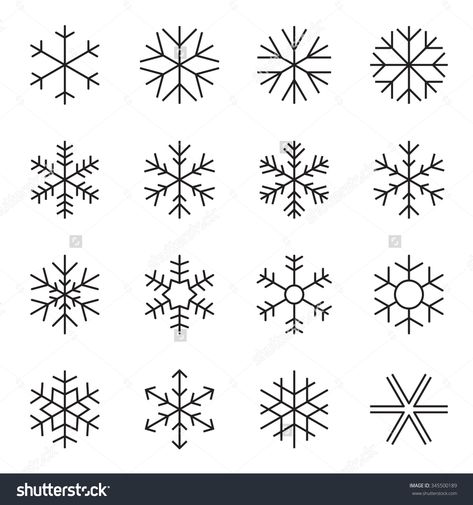 Snowflake Line Drawing, Winter Doodles Bullet Journal, Snowflake Doodles Simple, How To Draw Snowflakes, Snowflake Bullet Journal, Snowflake Doodle, Drawing Snowflakes, Paint Snowflakes, Winter Bullet Journal