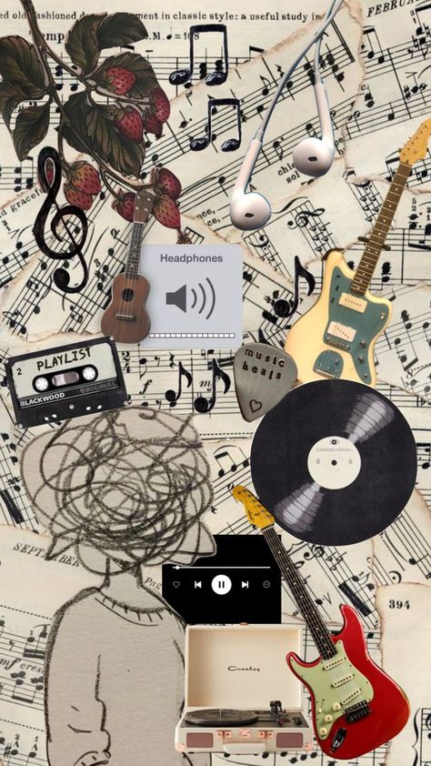 Music Wallpaper Collage, Wallpaper Iphone Music, Shuffles Wallpapers, Collage Music, Moodboard Collage, Futurisme Retro, Music Collage, Music Backgrounds, Iphone Wallpaper Themes