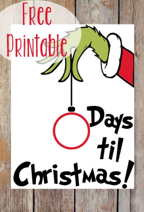 Free Grinch Christmas countdown printable Grinch Printable, Christmas Countdown Printable, Grinch Crafts, Count Down To Christmas, Grinch Decorations, Grinch Christmas Party, Whoville Christmas, Grinch Christmas Tree, Grinch Party