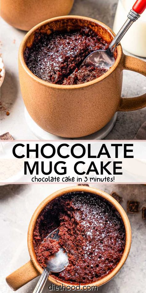 Satisfy your sweet tooth with this fudgy chocolate mug cake, ready in the microwave in under 5 minutes. Enjoy all the deliciousness without making a whole cake! #chocolate #mugcake Cheesecake Strawberries, Chocolate Mug Cake Recipe, Easy Mug Cake, Protein Mug Cakes, Mug Cake Recipe, Chocolate Mug Cake, Baked Cheesecake, Mug Cake Microwave, Quick Dessert Recipes