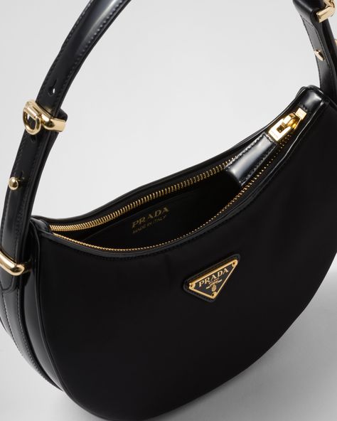 Prada Shoulder Bag Outfit, Ysl Mini Bag, Prada Black Bag, Designer Handbags Prada, Prada Cleo Bag, Black Prada Bag, Prada Mini Bag, Prada Nylon Bag, Shoulder Bag Outfit