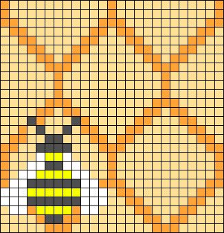 Bee Alpha Pattern, Bee Pixel Art, Bee Knitting Pattern, Buku Harry Potter, Crochet Bee, Tapestry Crochet Patterns, Cross Stitch Bookmarks, Animal Cute, Pixel Pattern