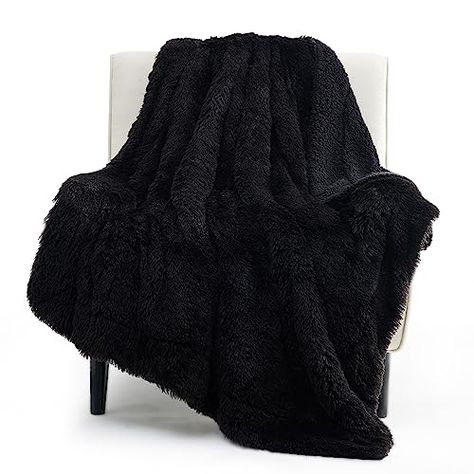 Bedsure Faux Fur Fuzzy Black Throw Blanket – Fuzzy, Fluffy, and Shaggy Faux Fur, Soft and Thick Sherpa, Cozy Warm Decorative Gift, Throw Blankets for Couch, Sofa, Bed, 50x60 Inches, 640 GSM Fuzzy Throw Blanket, Black Throws, Fuzzy Blanket, Faux Fur Throw Blanket, Luxury Throws, نظارات شمسية, Faux Fur Blanket, Fur Throw Blanket, Velvet Blanket