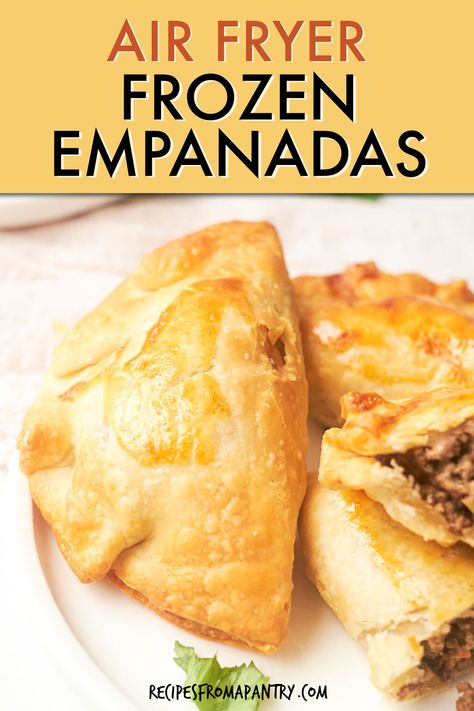 Empanadas In Air Fryer, Frozen Empanadas, Air Fryer Empanadas, Frozen Dough Recipes, Ground Beef Wellington, Frozen Rolls, Frozen Beef, Air Fryer Cooking Times, Beef Empanadas