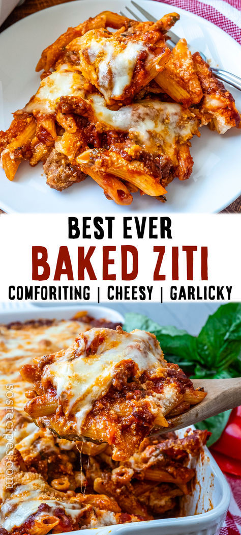 HOW TO MAKE BAKED ZITI RECIPE? Can you think of anything better than a hot, cheesy baked pasta dish with tomato sauce and sausage? It makes my mouth water just thinking of the smell in my kitchen.  Everybody loves a great baked pasta recipe, but they can take a lot of time to make. Dinner Ideas In The Oven, Pepperoni Baked Ziti, Ziti Sauce Recipes, Bake And Take Dinners, Creamy Ziti Pasta, Easy Night Dinners, Sausage Ziti Bake, Dutch Oven Baked Ziti, Cheesy Tomato Pasta Recipes