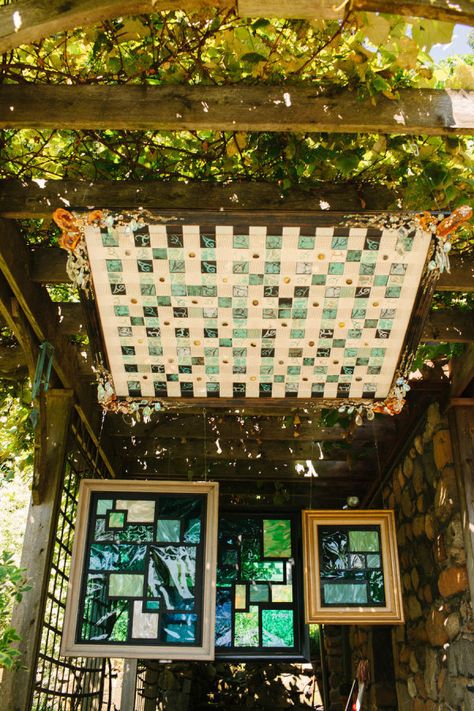 Quilt chuppah with stained glass backdrop. Like. Photography By / henryandmac.com, Event Planning By / debodesignstudio.com Decorating With Quilts, Wedding Chuppah, Diy Backyard Wedding, Secret Boards, Gettin Hitched, Wedding Crafts, New York Wedding, Backyard Wedding, Quilt Inspiration