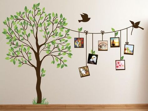 Family Tree Mural, Tree Wall Painting, Family Tree Canvas, Simple Wall Paintings, Boom Kunst, Family Tree Painting, Birch Tree Painting, Tree Mural, Diy Wand