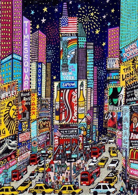 New York Aesthetic Drawing, New York Art Drawing, New York Art Painting, New York Cartoon, New York City Painting, New York Images, New York Drawing, Images Pop Art, New York Painting