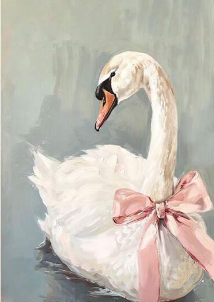 White Swan, Cool Products, Pink Ribbon, Pink Bow, Ribbon, Canvas, Pink, White, Design