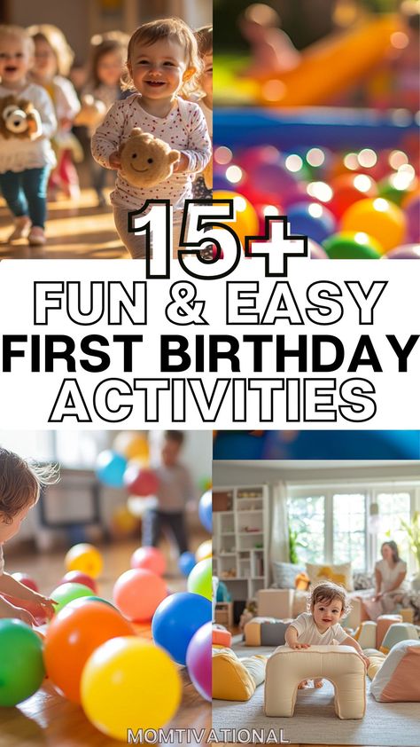 Planning a first birthday party? Check out these fun and simple activities that will keep kids and adults entertained. Perfect for creating memories! Planning A One Year Old Birthday Party, Fun First Birthday Activities, How To Plan A 1st Birthday Party, Activities At First Birthday Party, Fun 1st Birthday Activities, 1st Birthday Party Things To Do, Entertainment For 1st Birthday Party, Sensory Play Birthday Party, Planning A First Birthday Party