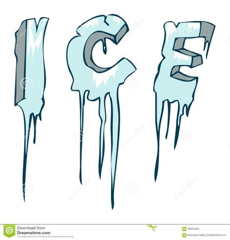 Illustration about Frozen Ice word, Vector Illustration on White Background. Illustration of typography, design, christmas - 59594084 Frozen In Ice Art, Cold Typography, Ice Typography, Frozen Illustration, Random Tattoos, Word Art Typography, Typography Drawing, Word Drawings, Tipografi 3d