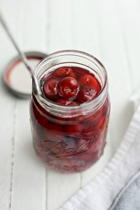 Maraschino Cherries Recipes, Cherry Recipe, Balsamic Cherries, What Katie Ate, Pickled Cherries, Cherry Compote, Cherry Syrup, Cherry Sauce, Hazelnut Praline