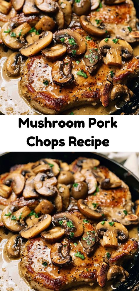 Make a creamy sauce for pork that's totally effortless with this cream of mushroom soup pork chops recipe! It takes a classic shortcut with very impressive results. Mushroom Soup Pork Chops, Sauce For Pork, Soup Pork, Homemade Cream Of Mushroom Soup, Homemade Cream Of Mushroom, Pork Chop Casserole, Mushroom Pork Chops, Easy Pork Chops, Easy Pork Chop Recipes