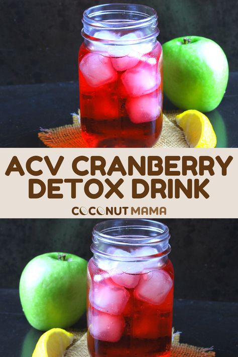 Enjoy this incredible cranberry and apple cider vinegar detox drink with a splash of lemon juice to kickstart your metabolism, and your taste buds! Cranberry Juice And Apple Cider Vinegar, Lemon Juice Diet, Cranberry Detox, Apple Cider Vinegar Detox Drink, Vinegar Drinks, Apple Cider Vinegar Detox, Turmeric Health, Apple Cider Vinegar Drink, Blended Drinks