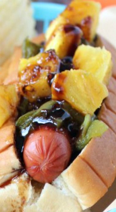 Roasted Jalapenos, Summer Party Menu, Brat Sausage, Pineapple Teriyaki, Hot Dogs Recipes, Burger Dogs, Outdoor Grilling, Homemade Teriyaki Sauce, Hot Dog Recipes