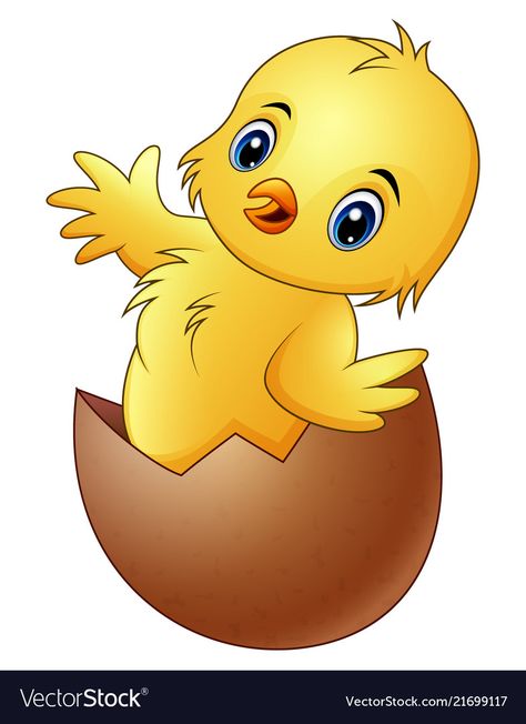 Easter Drawings, Baby Cartoon Drawing, Egg Vector, Baby Chickens, Easter Pictures, Cute Chickens, Little Duck, Cartoon Drawing, Easter Egg Decorating