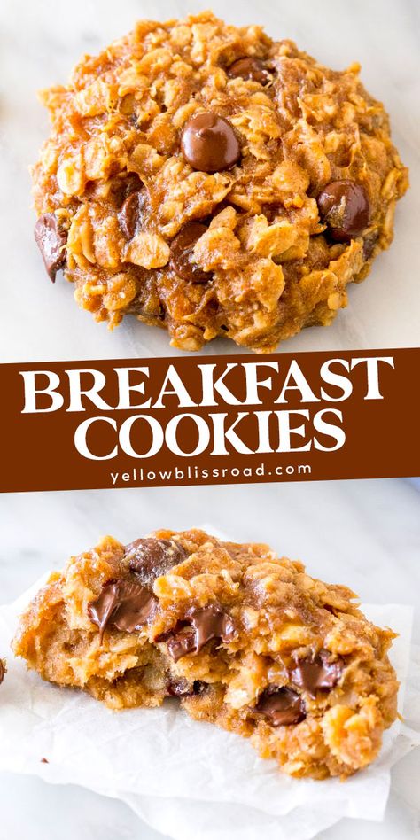 Easy Breakfast Cookies, Peanut Butter And Oats, Peanut Butter Breakfast, Breakfast Cookies Healthy, Freezer Breakfast, Interesting Recipes, Think Food, Breakfast On The Go, Make Ahead Breakfast