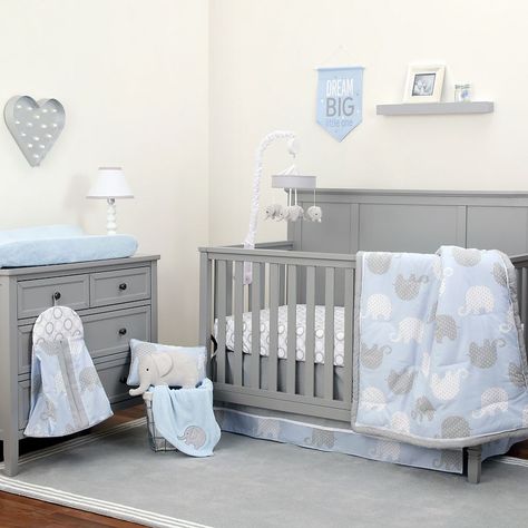 Nojo 8-pc. Crib Bedding Set Elephant Crib Bedding, Baby Boy Room Themes, Boys Crib Bedding Sets, Baby Boy Crib Bedding, Crib Bedding Boy, Baby Boy Cribs, Baby Room Themes, Baby Boy Bedding, Baby Boy Room Decor