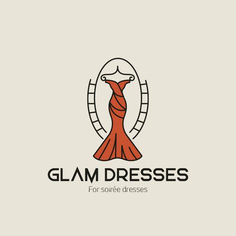 Logo For Dress Shop, Mezon Dresses Logo, Dress Shop Logo, Dress Logo Design, Perfume Branding, Arabic Logo, Dress Logo, Vintage Brands, Elegant Logo Design