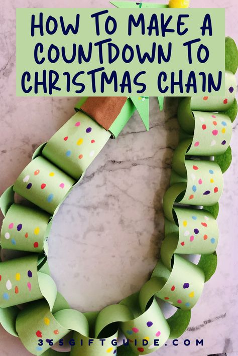 Paper Chains Christmas Countdown, Chain Link Countdown, Fun Christmas Countdown For Kids, Easy Christmas Crafts For Classroom, Paper Links Chain Christmas, Toddler Countdown To Christmas, Preschool Countdown To Christmas, Toddler Christmas Countdown Craft, Advent Chain For Kids