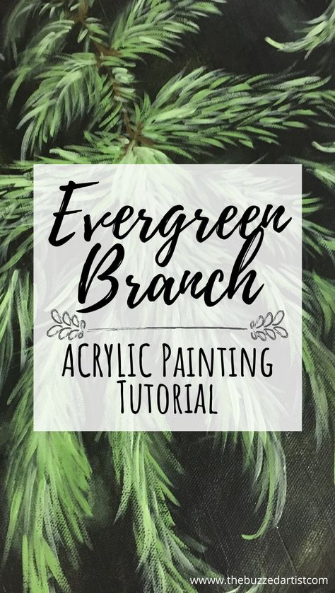 How To Paint Pine Needles Acrylic, How To Draw An Evergreen Tree, Painting Evergreen Trees Acrylic, Christmas Paintings On Canvas Tutorials, Acrylic Paint Christmas Tree, How To Paint Evergreen Trees, Christmas Art Painting Acrylic Tutorial, Diy Tree Painting Canvas, Painting Evergreen Trees