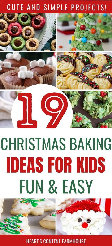 Kid Christmas Desserts Easy, Christmas Easy Bakes For Kids, Christmas Baking Day With Kids, Kid Friendly Holiday Baking, Holiday Treats Christmas Kids, Easy Christmas Baked Gifts, Christmas Baking Kids Easy Fun, Christmas Baking Ideas For Gifts, Kids Holiday Desserts