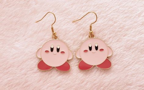 Kirby Outfit, Kirby Accessories, Kirby Earrings, Nail Ring, Pink Princess, Kirby, Aesthetic Clothes, Jewelry Making, Drop Earrings