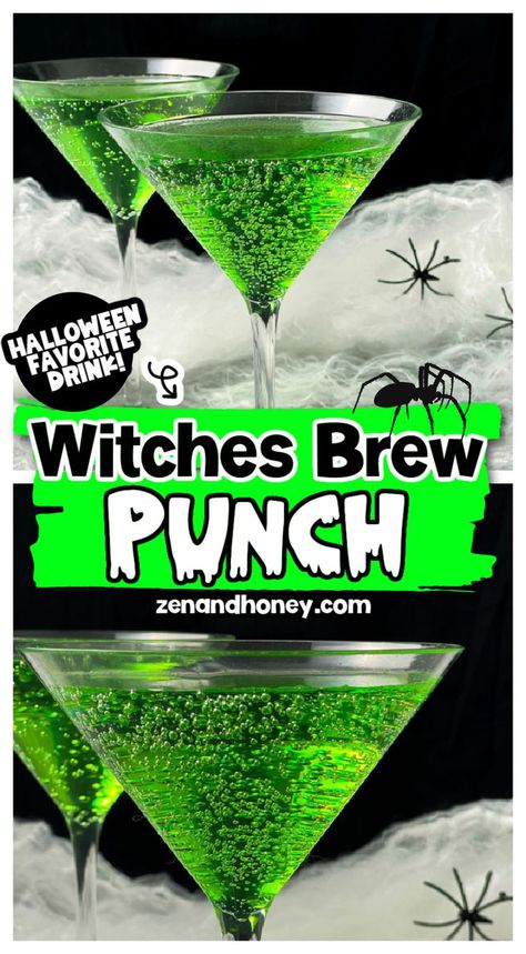 Witches Brew Punch – spooky and fun Non Alcoholic Witches Brew Punch, perfect for a scary Halloween party! Green Halloween mocktail recipe that kids and adults will obsess over. Bubbly, delicious and easy to make virgin Halloween drink! Halloween Punch With Ginger Ale, Virgin Halloween Punch, Green Halloween Drinks Nonalcoholic, Alcoholic Witches Brew, School For Witches, Halloween Inspired Drinks Non Alcoholic, Witch’s Brew Punch, Witches Brew Drink Non Alcoholic, Non Alcoholic Witches Brew