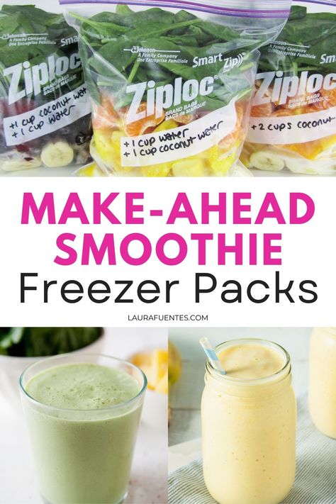 make ahead frozen smoothie packs Smoothie Grocery List, Pre Made Smoothie Packs, Smoothie Base Recipe, Smoothie Formula, Pre Work Out Smoothie, Smoothie Packs Make Ahead, Smoothie Meal Prep Freezer, How To Prep Smoothies For The Week, Smoothie Frozen Packs