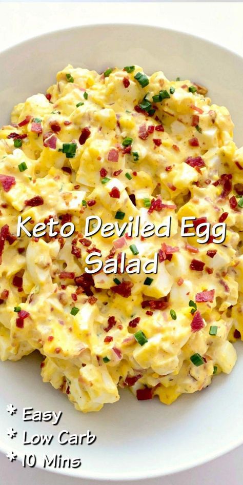 Keto Egg Salad, Keto Deviled Eggs, Deviled Egg Salad, Holiday Side Dish, Resep Salad, Resep Diet, Holiday Side, Low Carb Sides, Low Carb Side Dishes