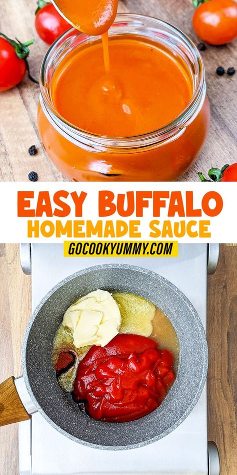 Elevate your cooking with our DIY Spicy Buffalo Sauce. Its spicy, tangy flavor, enriched with garlic and chipotle, creates a lusciously smooth texture. A must-try for your next party or as a delicious addition to everyday meals. Easy Buffalo Sauce, Easy Homemade Buffalo Sauce, Spicy Buffalo Sauce, Buffalo Sauce Recipe, Homemade Buffalo Sauce, Homemade Sauce Recipes, Buffalo Wing Sauce, Clean Eating For Beginners, Condiment Recipes