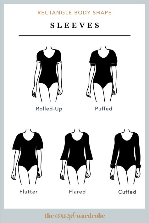 Style Rectangle Body Shape, Rectangle Figure Outfits, Rectangle Body Shape Outfits What To Wear, Type Of Sleeves, Dressing A Rectangle Body Shape, Outfits For Athletic Body Types, How To Dress For Rectangle Body Shape, Clothes For Rectangle Body Shape, Dresses For Rectangle Body Shape