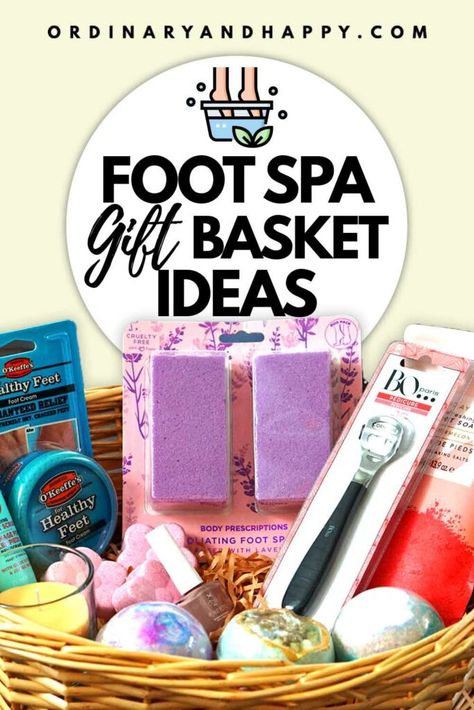 Spa Gift Basket Ideas, Pedicure Gift Basket, Foot Spa Gift, Diy Spa Gifts Baskets, Diy Spa Gifts, Massage Gift Certificate, Oil Free Cleanser, Spa Basket, Spa Items