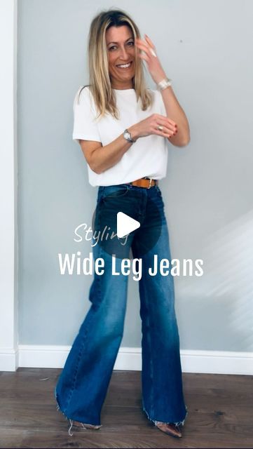 Wide Leg Raw Hem Jeans Outfit, Wide Leg Jean Blazer Outfit, Abi Loves Style, High Waisted Wide Leg Jeans Outfit Chic, Wide Leg Jeans With Heels, Wide Leg High Waist Jeans Outfit, Wide Leg Jeans Work Outfit, Wide Leg Jeans With Boots, Jeans Wide Leg Outfits