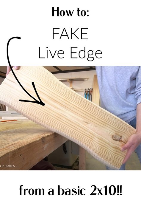 Diy Live Edge Countertop, Diy Live Edge Floating Shelves, Fake Live Edge Wood Diy, Live Edge Wall Shelves, Diy Crib Board, Wood Slabs On Wall, Fake Live Edge Wood, Faux Live Edge Wood Diy, Live Edge Crafts