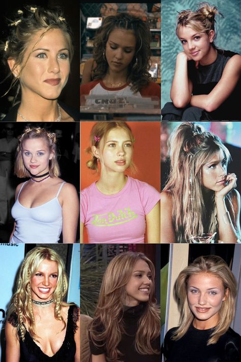 200’s Hairstyles, 90s Summer Hairstyles, 90s Movie Hairstyles, Early 2000s Prom Hairstyles, 90s Hairstyles With Clips, 90s Hairstyles Aesthetic, 2000 Hair Styles Early 2000s, 1998 Hairstyles, 90s Hairstyles Inspiration