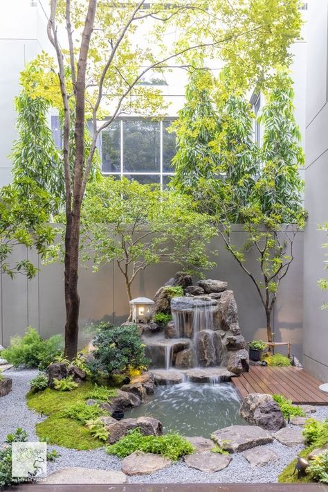 [PaidLink] 51 Perfect Japanese Garden Landscape Plan Advice To Check Out Immediately #japanesegardenlandscapeplan Kolam Koi, Fish Pond Gardens, Small Japanese Garden, Taman Air, Japanese Garden Landscape, Garden Pond Design, Zen Garden Design, Courtyard Gardens Design, Garden Waterfall