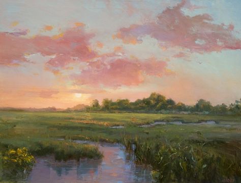 Marsh Art, Piskel Art, Arte Peculiar, Oil Landscape, Painting Competition, Pastel Paintings, Arte Inspo, Aesthetic Painting, Landscape Artist