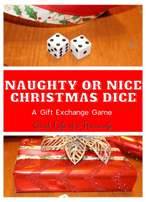 Christmas Gift🎁 exchanges are always a little more fun when they get competitive. I know totally NOT in the spirit of Christmas... but it's a fun way to get people moving and pump some energy into a party. Naughty or Nice Christmas Dice is a festive fun way to get the party started. #christmasgames #christmasgamesforfamily#holidaygamesforkids #gamesforholidayparties #elephantgiftexchange #giftexchangegames #gamegiftideas #presentgameideas #giftsforexchange #presentexchangeideas #... Christmas Games With Dice, Christmas Gift Exchanges, Christmas Dice Game, Gift Exchange Dice, Gift Exchange Game, Gift Games, Christmas Gift Exchange Games, Christmas Gift Games, People Moving