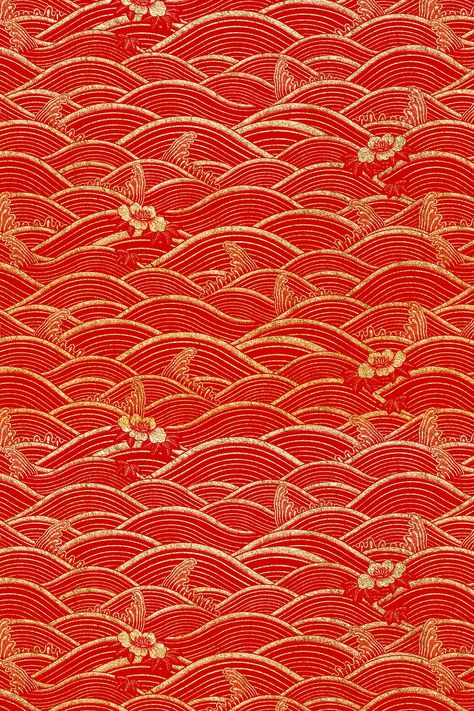 Oriental wave pattern red Chinese background | free image by rawpixel.com / Boom Red Chinese Background, Chinese Wave Pattern, Chinese Background, Lunar New Year, Wave Pattern, Lunar New, Chinese New Year, Pattern