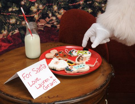 Cookies and Milk for Santa Claus Christmas Cookies And Milk Photoshoot, Cookies And Milk Christmas, Cupcake Pops, Santa Cookies And Milk, Santa Milk And Cookies, Santa Photography, Cookies And Milk For Santa, Dino Christmas, Milk And Cookies For Santa