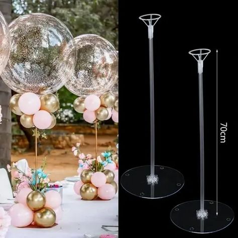 Balloons Stand, Balloon Table Centerpieces, Tulle Balloons, Stuffed Balloons, Balloon Stand, Balloon Holders, Birthday Party Table, Bridal Shower Balloons, Balloon Garland Diy