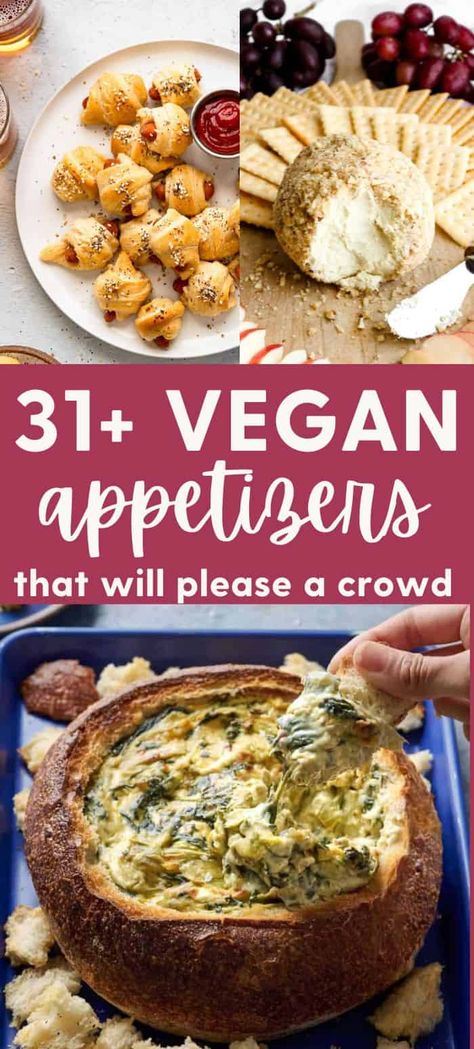 This collection of vegan appetizer recipe ideas is the only one you'll need! Here you'll find the most popular, best reviewed vegan appetizers. Refer back to this list for all of your hosting and celebrating needs such as holidays like Thanksgiving and Christmas, game-days, book clubs, birthdays, family celebrations and more. You're guaranteed to find a new crowd-pleasing favorite for the perfect party today. Vegan Hors D’oeuvres, Vegan Appetizer Recipes, Easy Vegan Appetizers, Vegan Appetizers Easy, Appetizers Cold, Vegan Stuffed Mushrooms, Vegan Finger Foods, Vegan Apps, Recipes For The Holidays