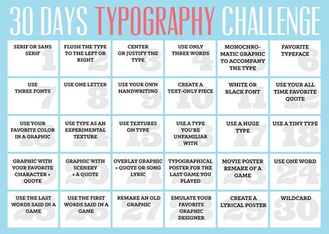 30 days typography challenge! Graphic Design Prompts 30 Day, 30 Days Challenge For Study, Graphic Design Challenge Ideas 30 Day, Typography Exercises, Graphic Design Prompts, Graphic Design Challenge, Typography Challenge, Fonts For Website, Fonts Website