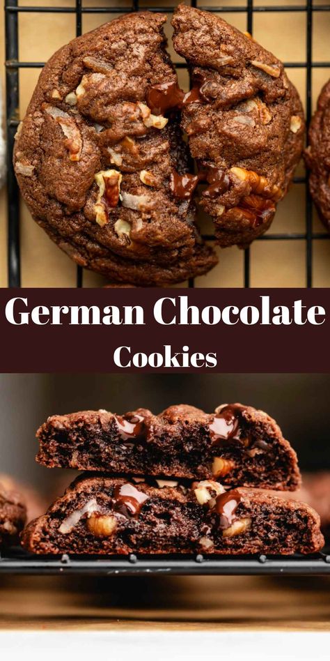 German Chocolate Cookies - I Heart Eating Nyt Cookie Recipes, Pioneer Woman Chocolate Cookies, Soft Chewy Chocolate Cookies, Best Ever Chewy Chocolate Chip Cookies, Cookies Made With Chocolate Chips, Simple Cookies Recipes 3 Ingredients, Chocolate Coconut Cookies Recipes, Double Ginger Molasses Cookies, Cookies Without Nuts Recipes