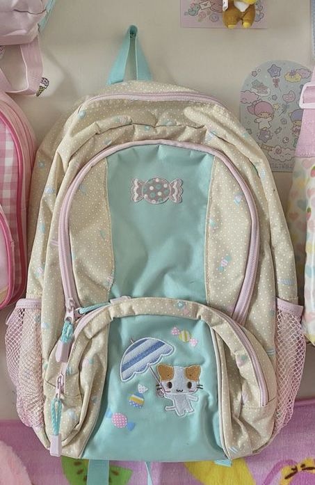 Kawaii School Bag, Sanrio Backpack, Backpack Aesthetic, Cute School Stationary, Kawaii Backpack, Backpack Cute, Cute Backpack, Kawaii Core, School Accessories