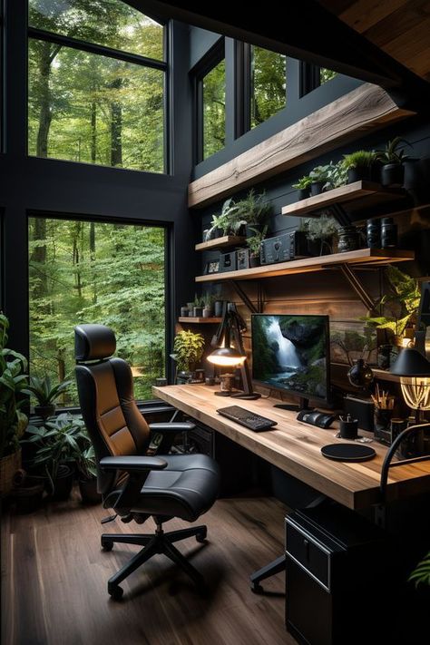 Modern Home Offices, Home Studio Setup, Office Inspo, Home Office Setup, Office Setup, Office Room, Room Setup, Desk Setup, Office Inspiration