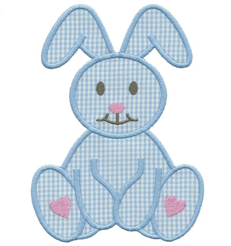 Bunny Applique - 3 Sizes! - Products - SWAK Embroidery Baby Quilts Easy, Bunny Applique, Easter Applique, Crochet Applique Patterns Free, Baby Applique, Baby Patchwork Quilt, Bunny Embroidery, Embroidery Designs Machine, Diy Baby Gifts