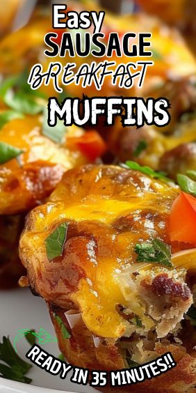 Easy Delicious Sausage Breakfast Muffins Simple Sausage Muffins, Breakfast Sausage Muffins Recipes, Cheesy Sausage Breakfast Muffins, Breakfast Muffins With Bisquick, Easy Sausage Muffins, Sausage Breakfast Muffins Bisquick, Leftover Breakfast Sausage, Easy Sausage Breakfast Muffins, Breakfast In Muffin Tins