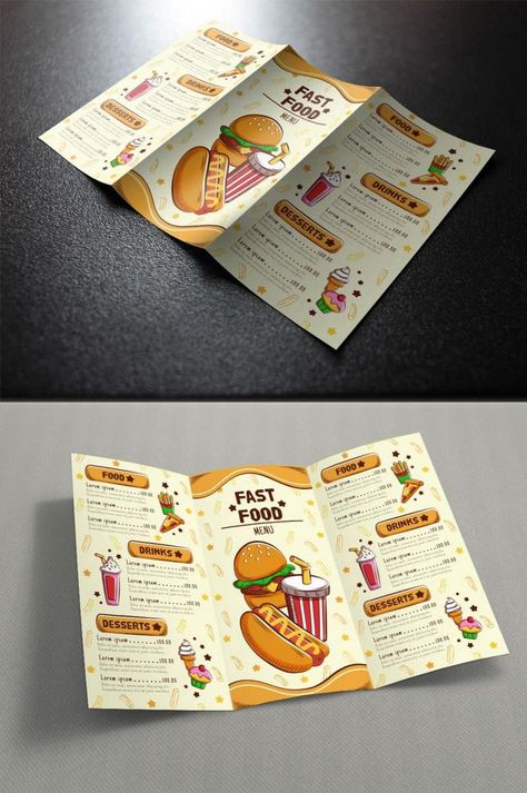 Folding Pamphlet Design, Cafe Food Ideas Menu Design, Cafe Pamphlet Design, Pamphlets Design Ideas School, Broucher Ideas Design Aesthetic, Beautiful Menu Design, Brosure Design Ideas, Food Brochure Design Ideas, Brochures Design Ideas